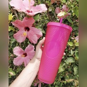 STARBUCKS 🩷 Hot Pink Studded Tumbler